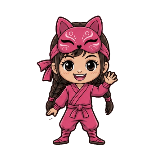 Nani the pink ninja — enthusiastic encourager
